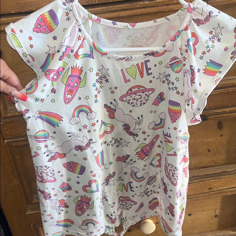 The Children's Place White Tee with Colorful Graphics